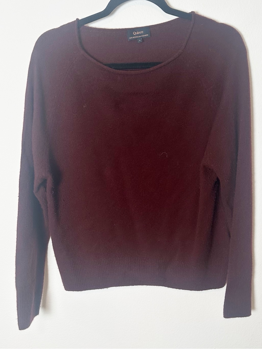 Quince 100% Mongolian Cashmere Boatneck Sweater Rich Burgundy Small - Picture 3 of 9